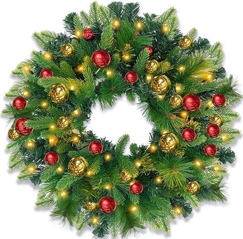 pre lit christmas wreath with timer|Amazon.com: Pre Lit Christmas Wreath With Timer.